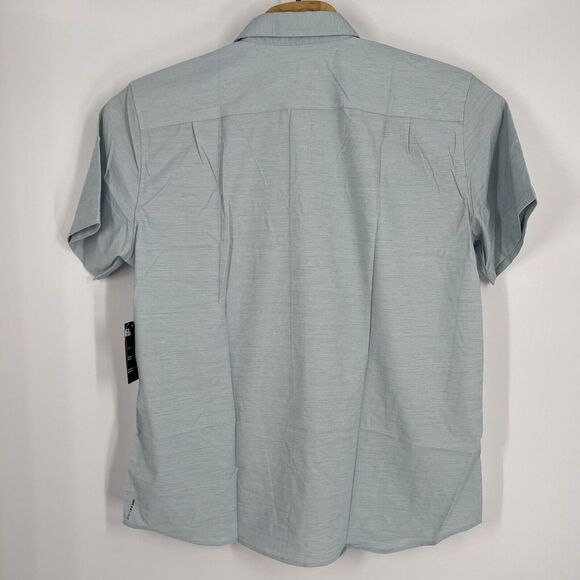 Hurley Mens XXL Short Sleeve Button Up Grey Nike Dri-Fit Classic Fit - Picture 6 of 6